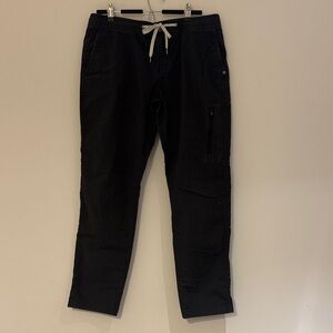 Vuori Charcoal Ripshot Activewear Hiking Zip Side Pockets Pants